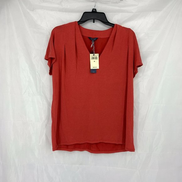 Lucky Brand Tops - Lucky Brand Size M Orange V-Neck Blouse